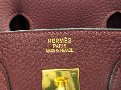 HERMES Birkin 35 Togo Rouge Ash Gold Hardware H Bag