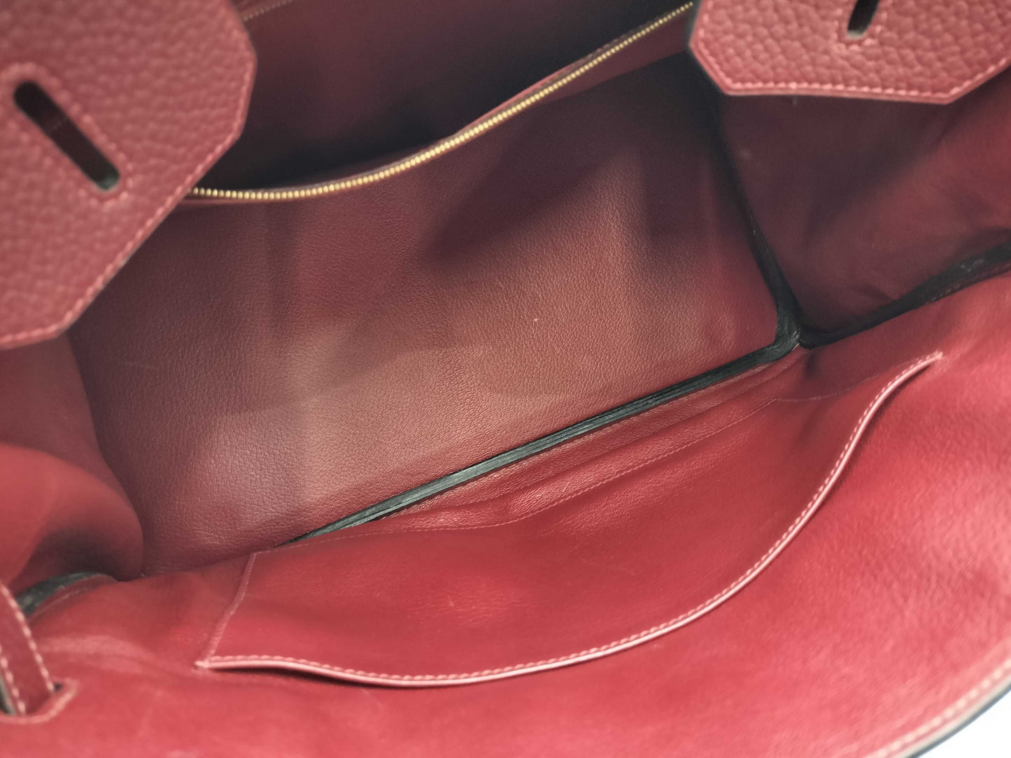 HERMES Birkin 35 Togo Rouge Ash Gold Hardware H Bag