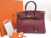 HERMES Birkin 35 Togo Rouge Ash Gold Hardware H Bag