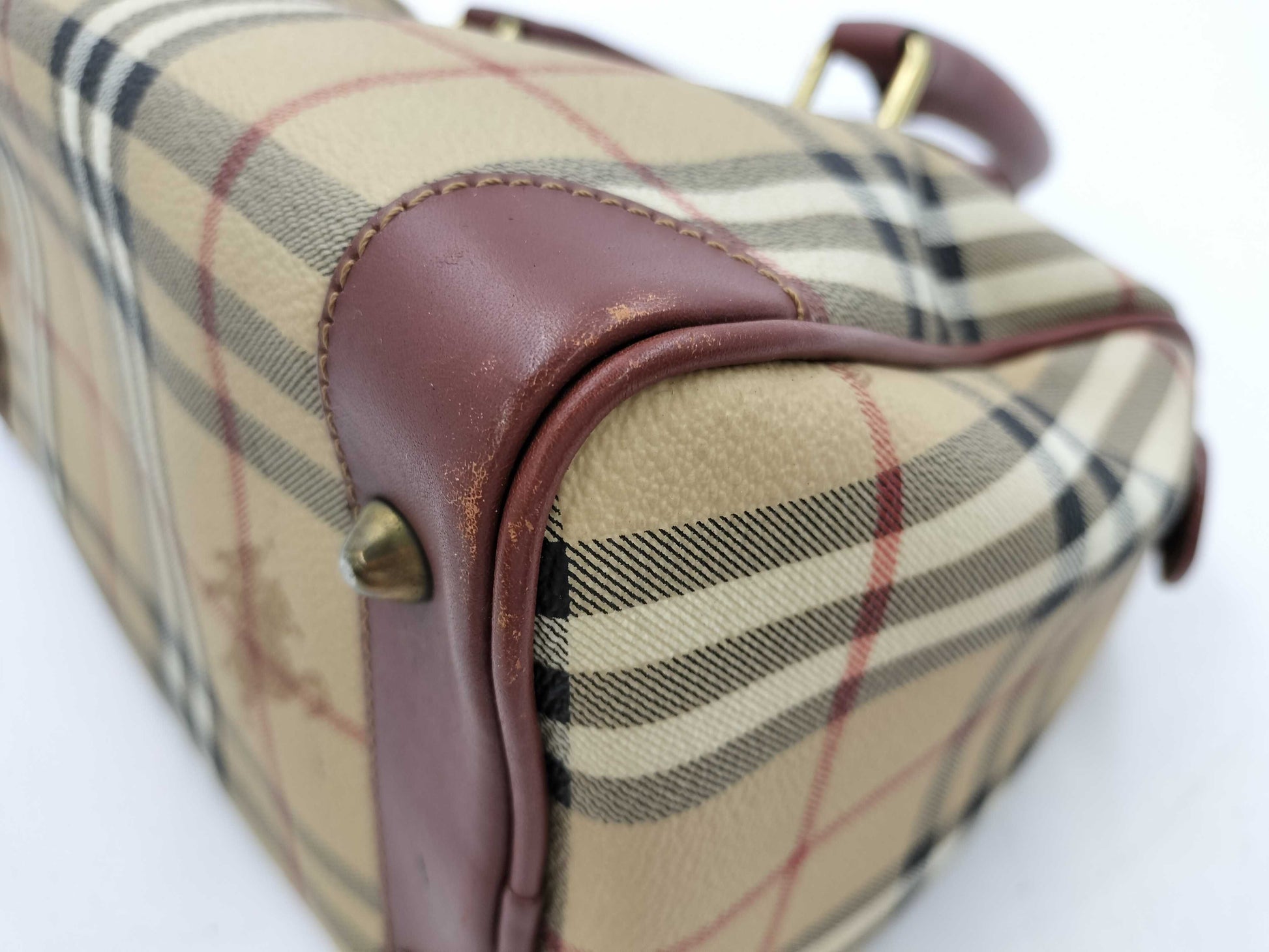 BURBERRY Nova Check PVC Handbag Mini Boston Bag