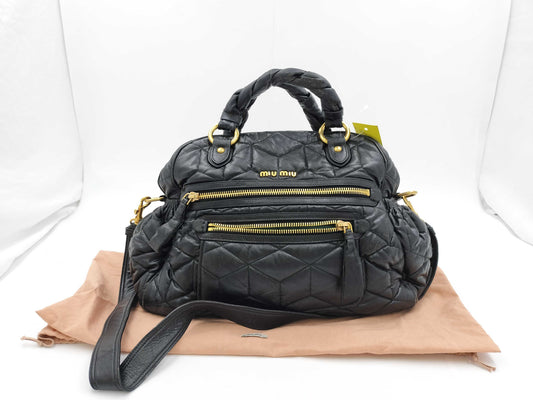 Miu Miu 2-Way Shoulder Handbag Black Handbag