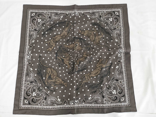HERMES 2024 AW Brode Guepards Bandana scarf with beading, retail price 630,000 yen