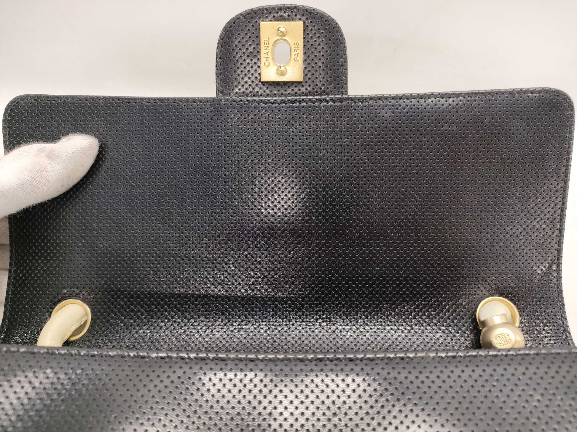 CHANEL Perforated Coco Turnlock One-Shoulder Shoulder Bag