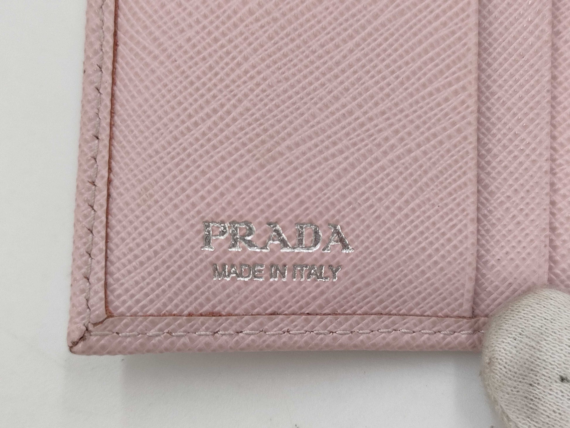 PRADA Saffiano Compact Wallet, Bi-fold Wallet, Pink