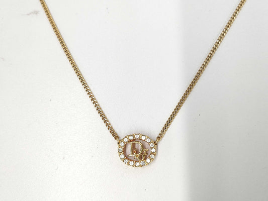 Dior Circle Stone Logo Necklace