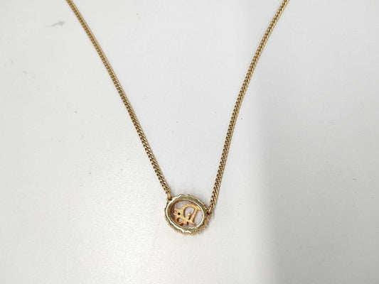 Dior Circle Stone Logo Necklace