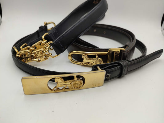 CELINE Carriage Hardware/Triomph 3-Piece Belt