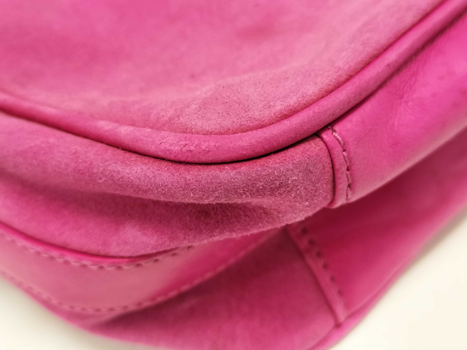 GUCCI 007-3444-0221 Suede Shoulder Bag Pink