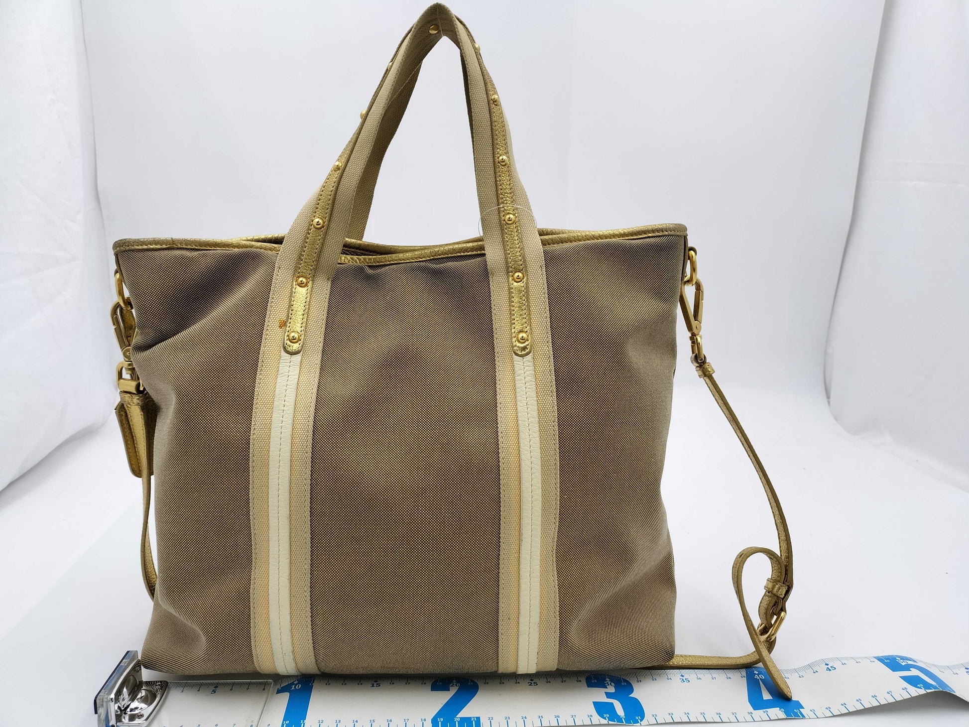 PRADA Logo Jacquard 2-Way Handbag