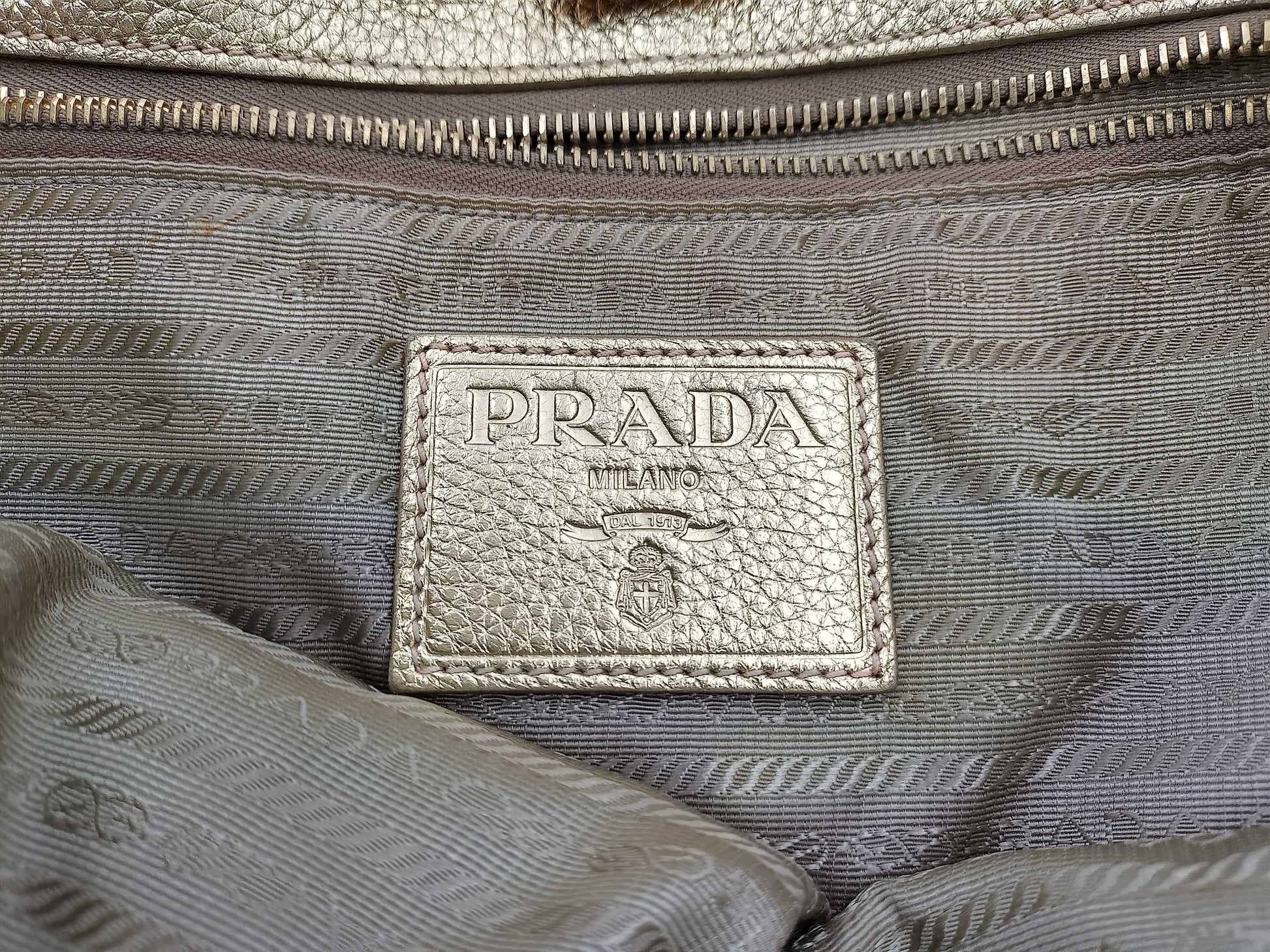 PRADA Logo Jacquard 2-Way Handbag