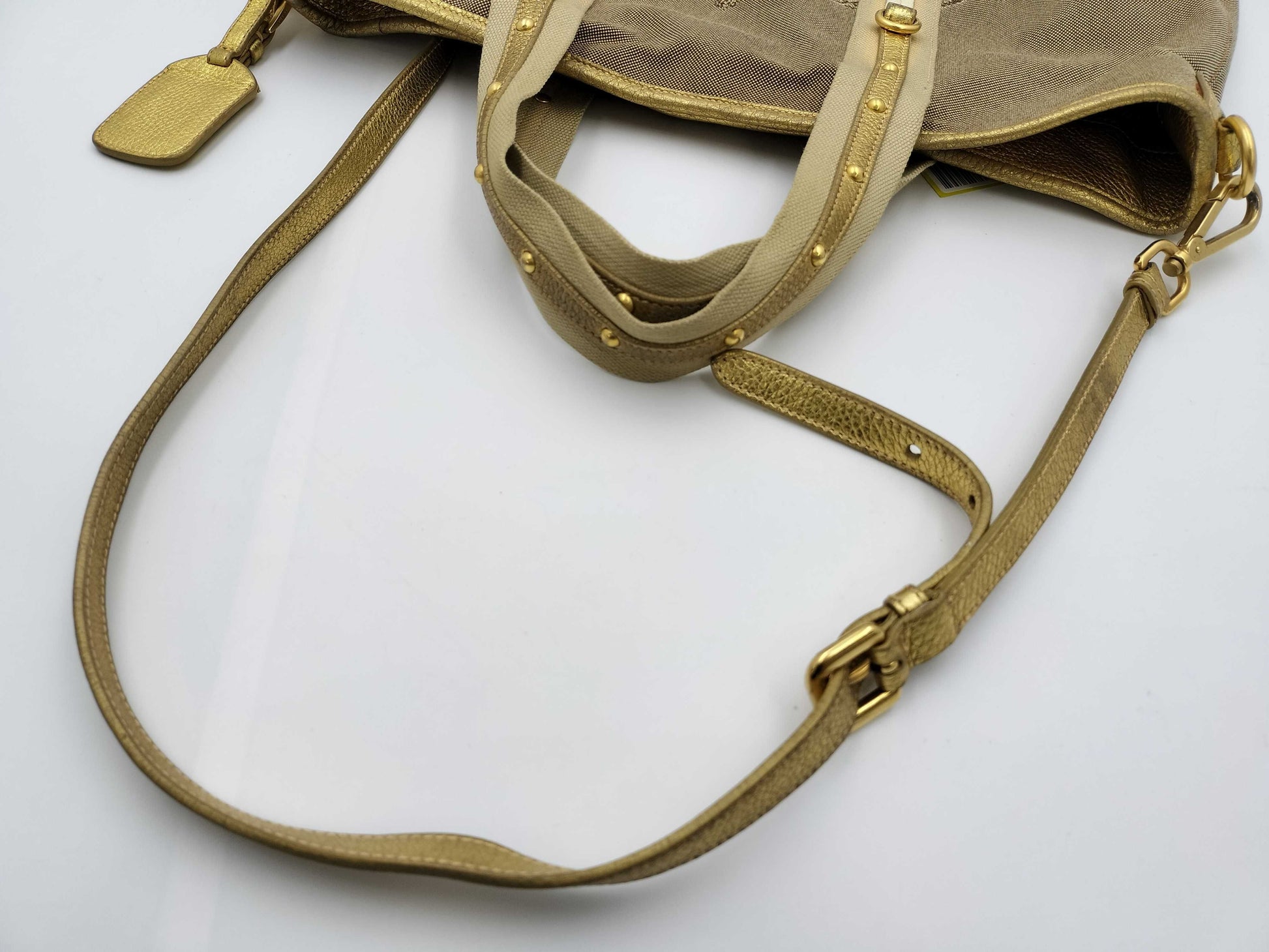 PRADA Logo Jacquard 2-Way Handbag