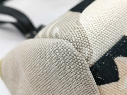 Salvatore Ferragamo Gancini Canvas and Leather Handbag