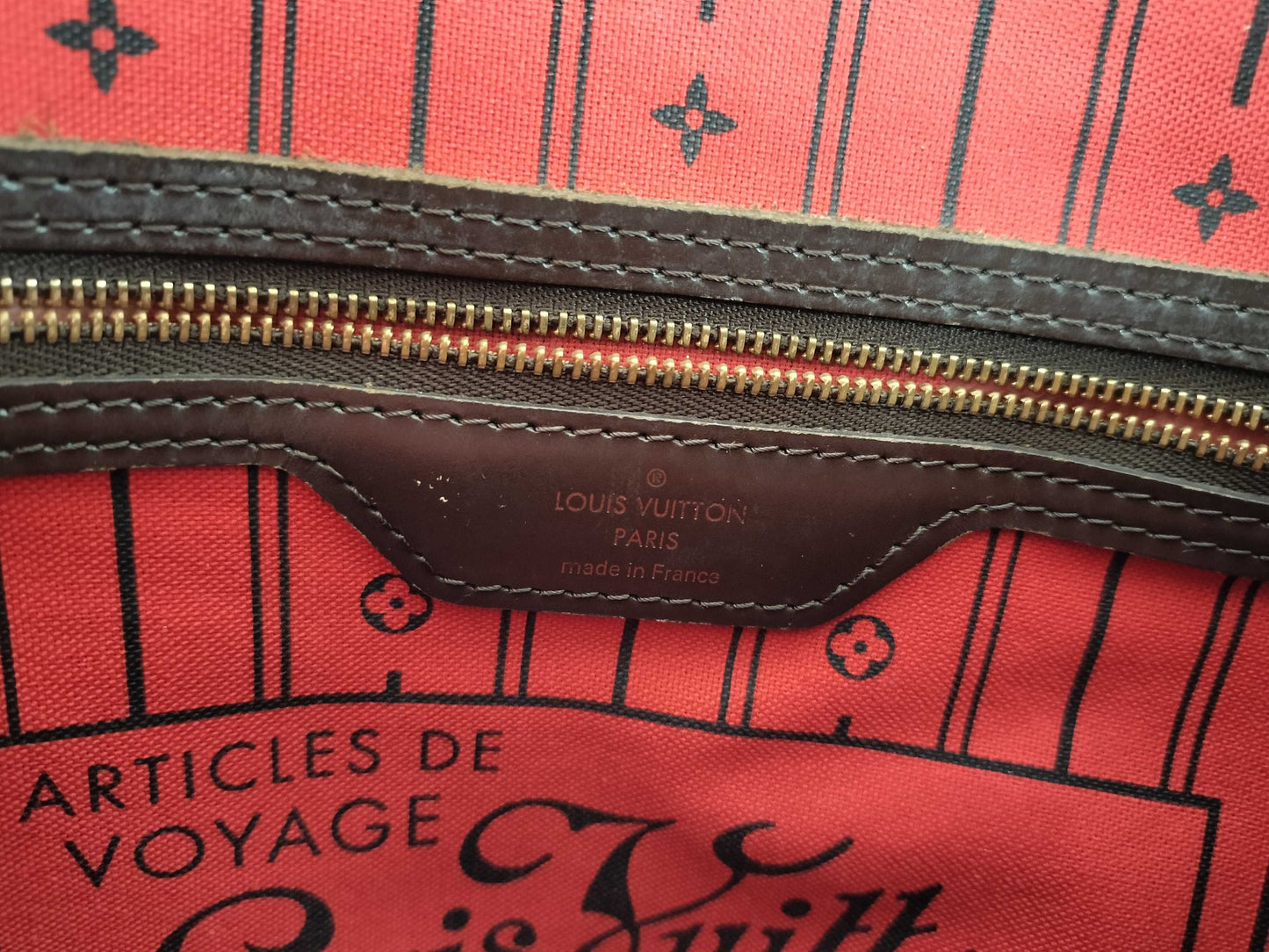 LOUIS VUITTON AR0058 Damier N51105 Neverfull MM Old Model Tote Bag