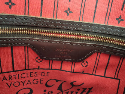 LOUIS VUITTON AR0058 Damier N51105 Neverfull MM Old Model Tote Bag