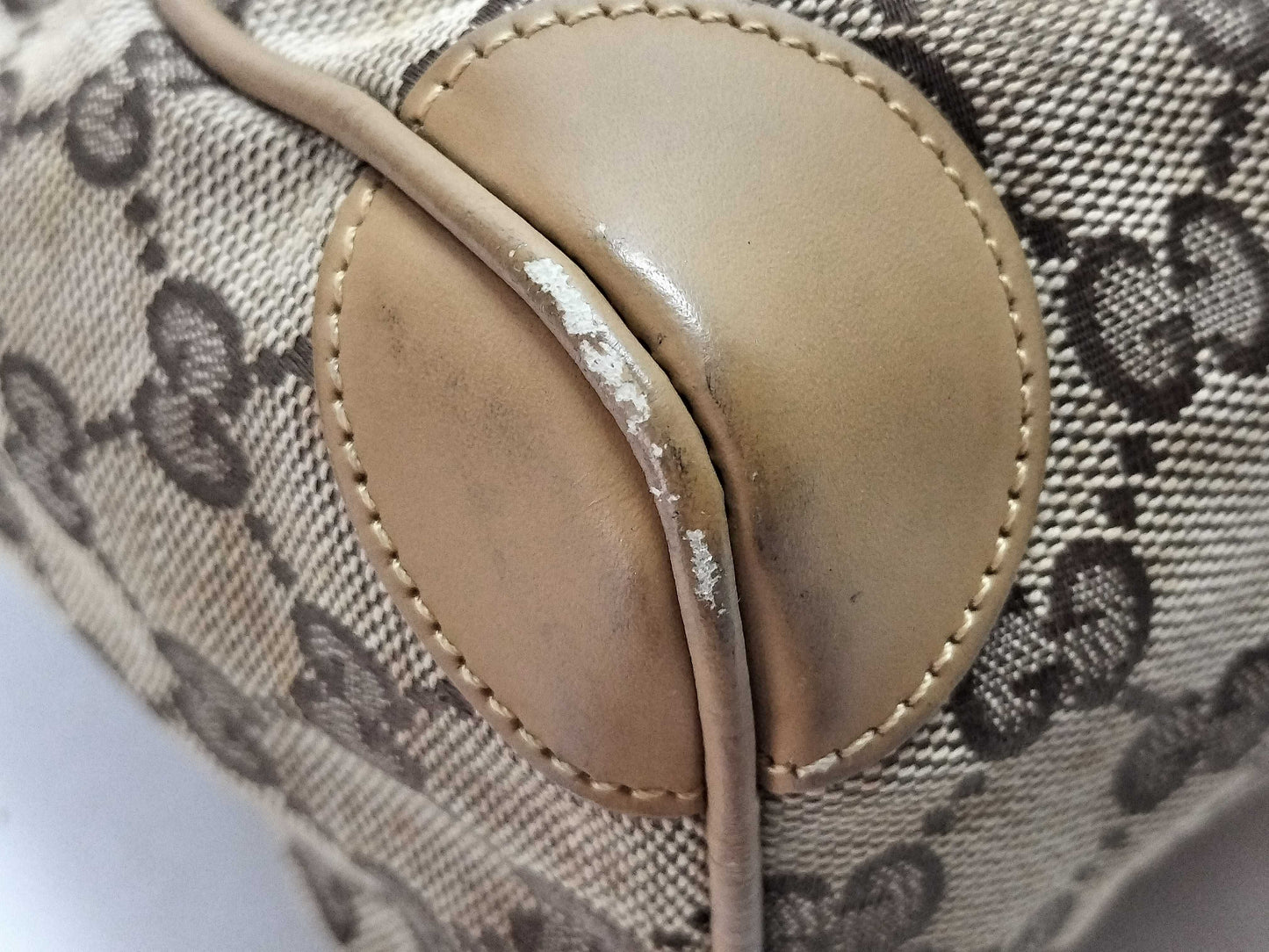 GUCCI GG Canvas 001-0851 002122 Boston Bag with Detached Zipper Top