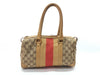 GUCCI GG Canvas 001-0851 002122 Boston Bag with Detached Zipper Top