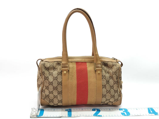 GUCCI GG Canvas 001-0851 002122 Boston Bag with Detached Zipper Top
