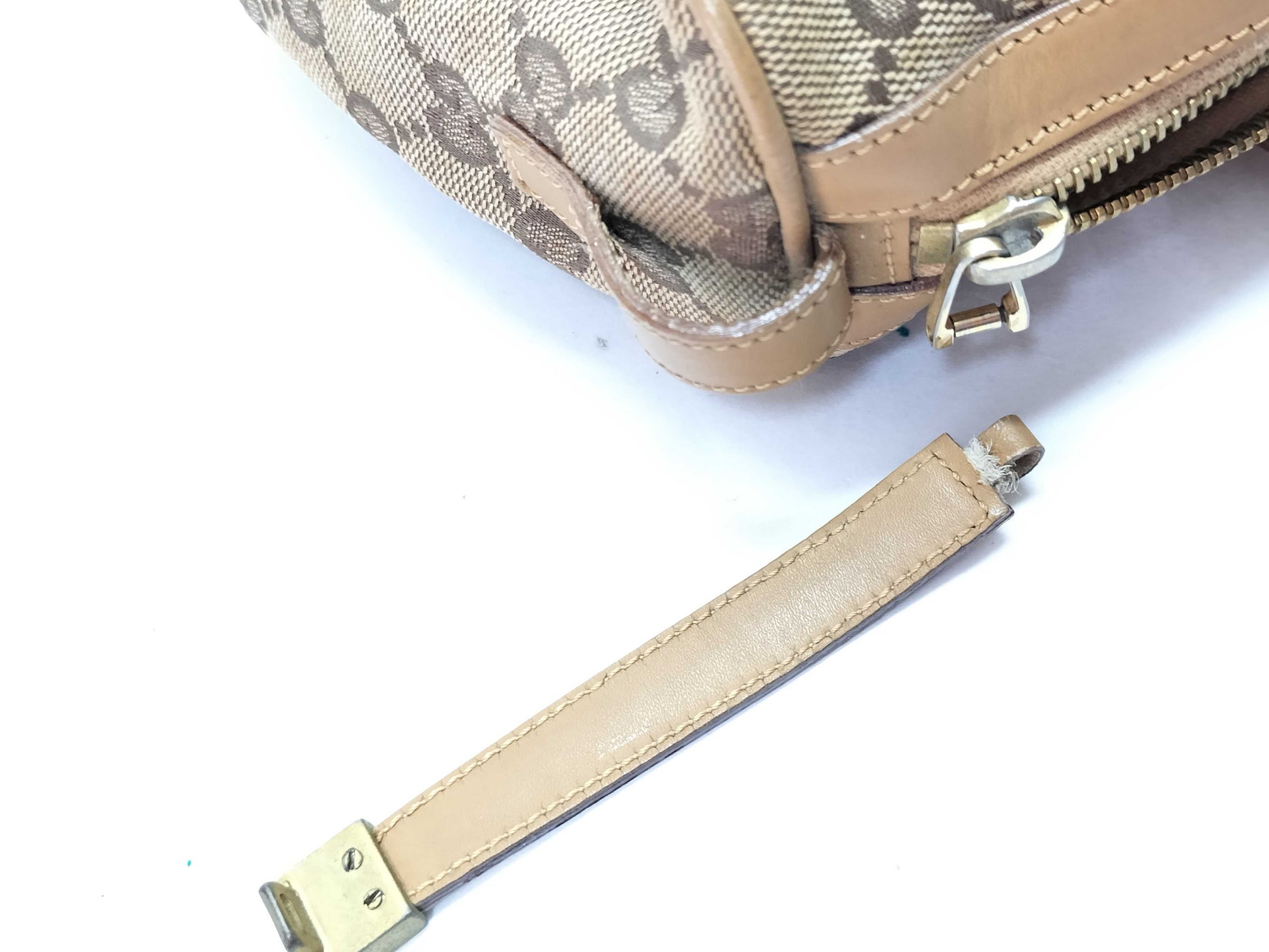 GUCCI GG Canvas 001-0851 002122 Boston Bag with Detached Zipper Top