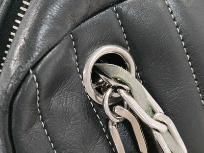 CHANEL Lambskin Mademoiselle Coco Charm Silver Tote Bag