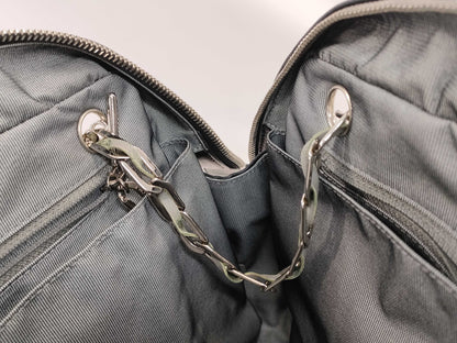 CHANEL Lambskin Mademoiselle Coco Charm Silver Tote Bag