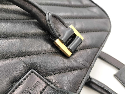 Yves Saint Laurent Black Shoulder Zipper Handbag