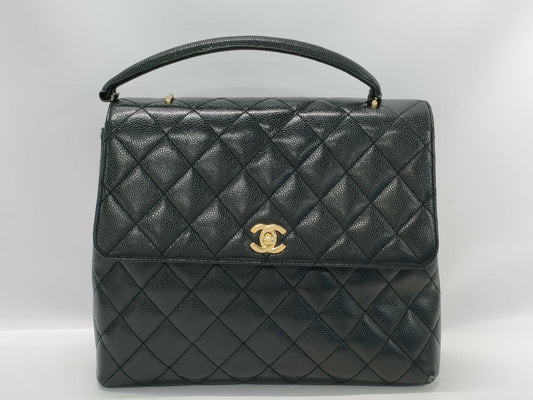 CHANEL Caviar Skin Top Handle Handbag