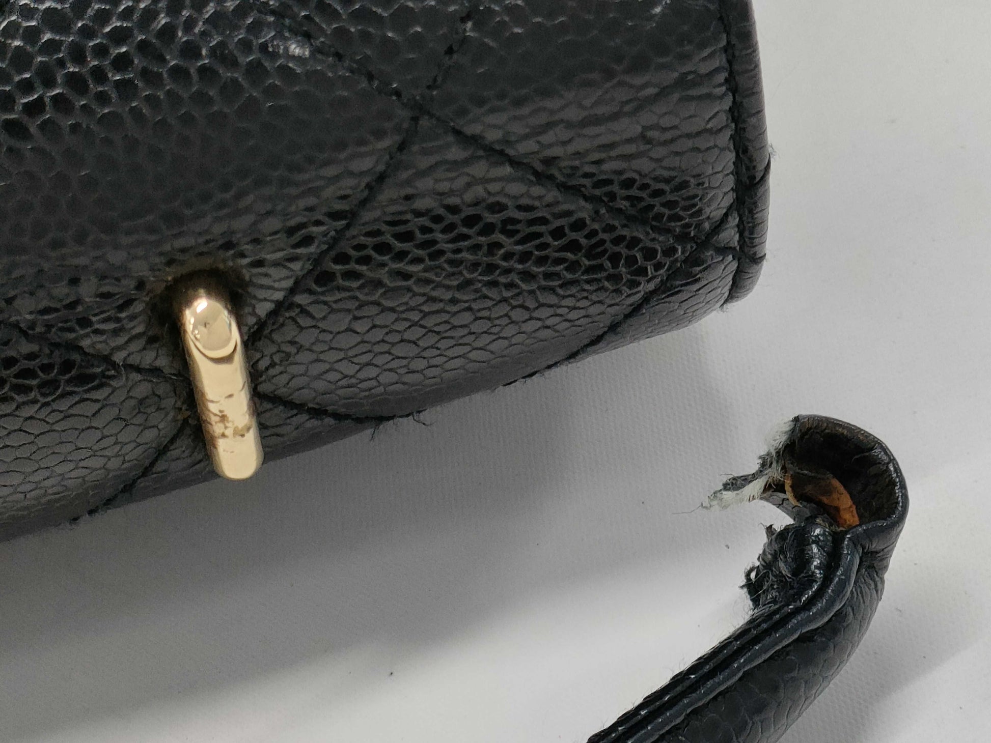 CHANEL Caviar Skin Top Handle Handbag