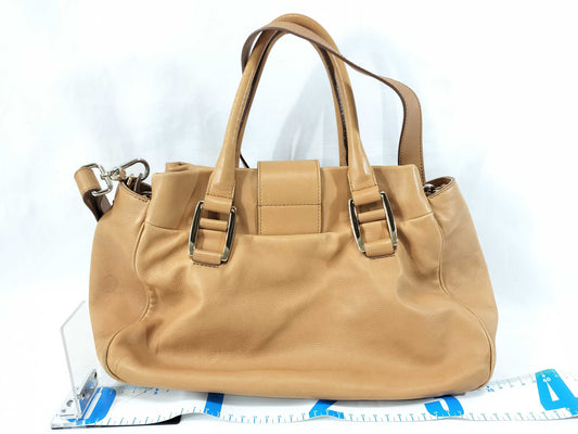 CELINE Leather 2-Way Beige Handbag