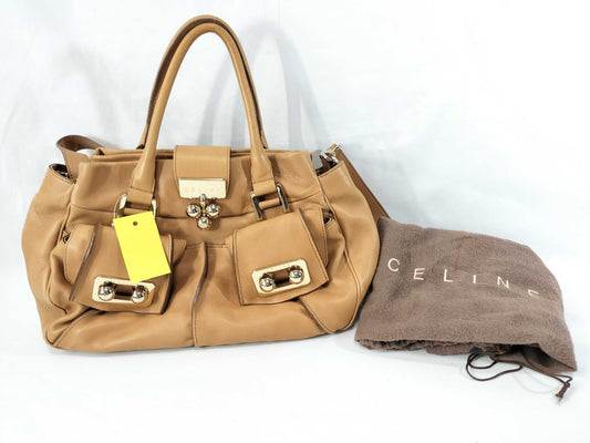 CELINE Leather 2-Way Beige Handbag