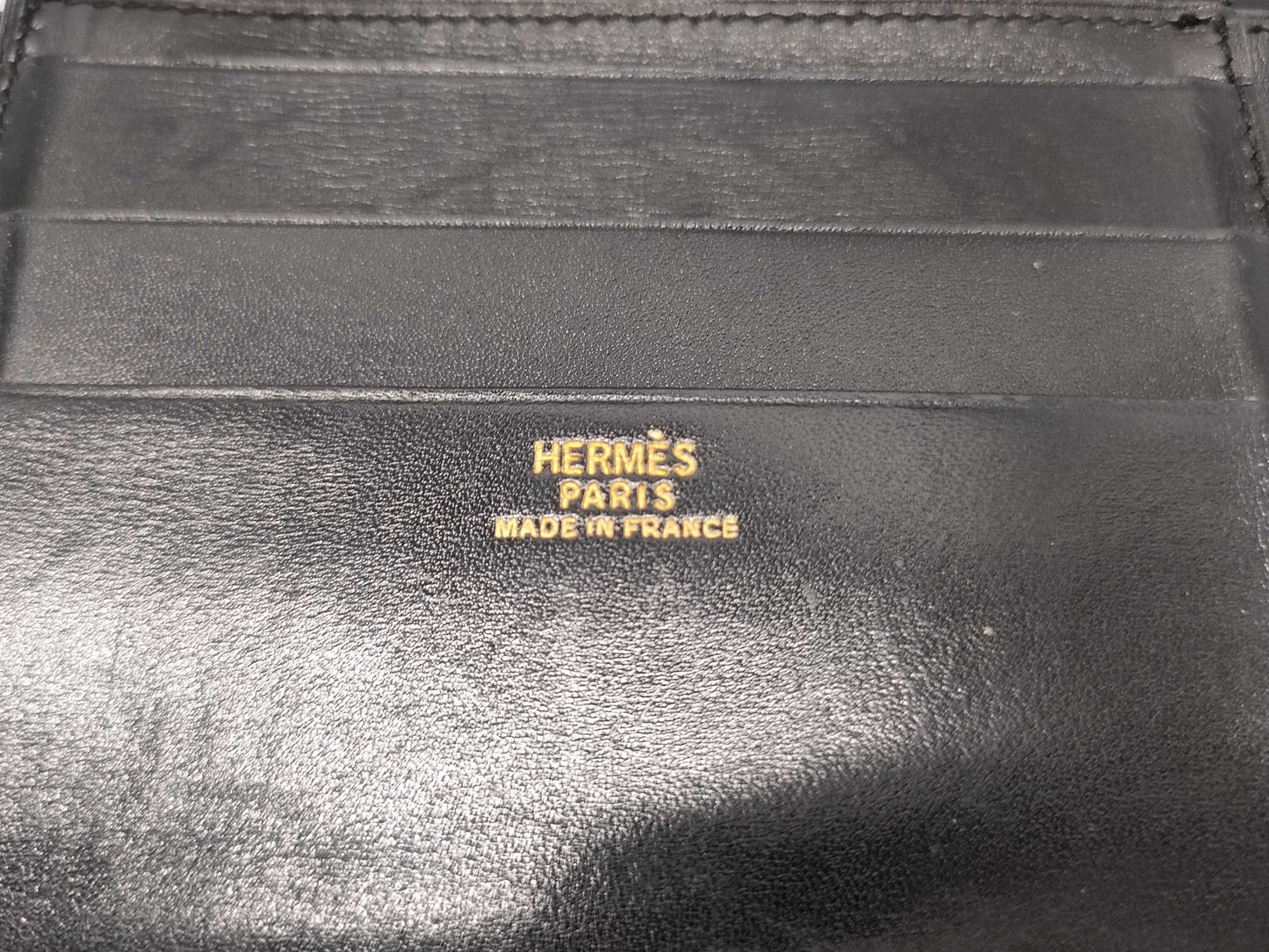 HERMES Saumur Diane calfskin black wallet