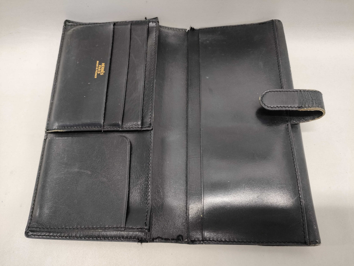 HERMES Saumur Diane calfskin black wallet