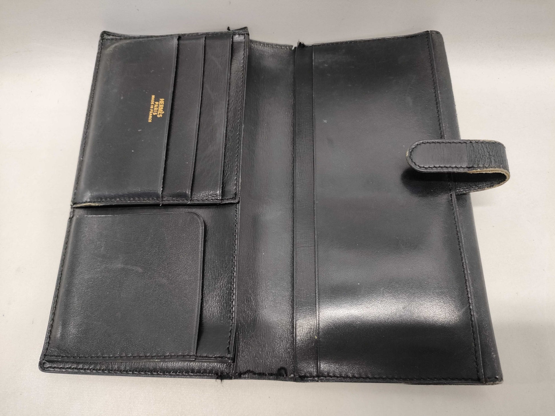 HERMES Saumur Diane calfskin black wallet