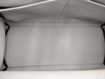 HERMES Kelly 28 handbag, inlaid with blue pale blue, Taurillon Clemence leather, gold hardware, Y stamp
