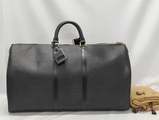 LOUIS VUITTON SP0927 Epi Keepall 55 M59142 Noir Boston Bag
