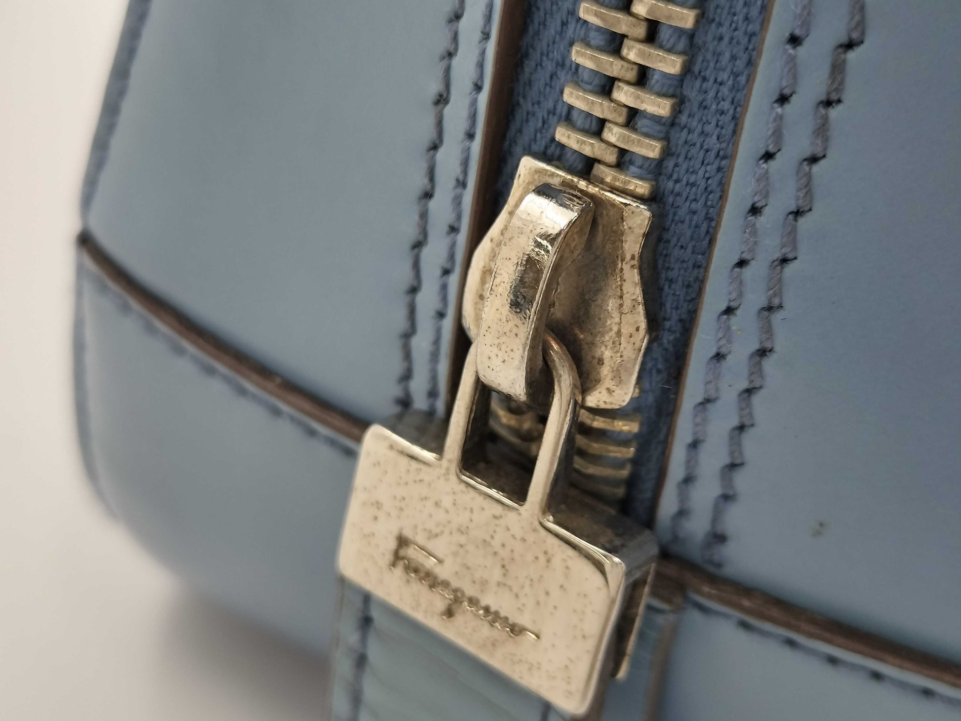 Salvatore Ferragamo Handbag/Python/Blue Handbag