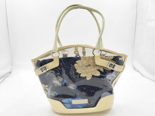 Salvatore Ferragamo Gancini Clear/Enamel Tote Bag with Gancini Hardware