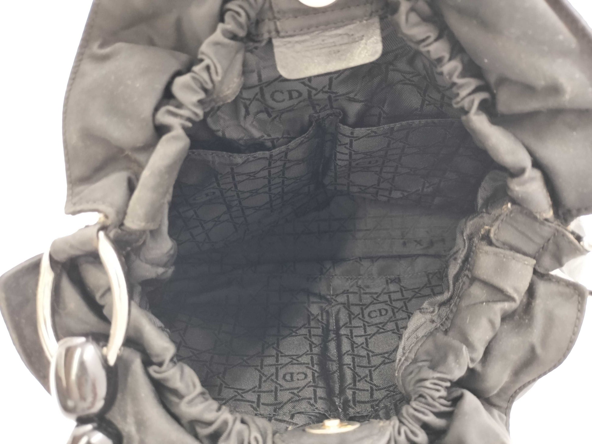 Dior Maris Pearl/Nylon/Black/Plastic Handbag