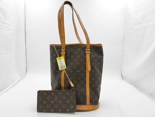 LOUIS VUITTON FL0081 Monogram Bucket Tote Bag with Pouch