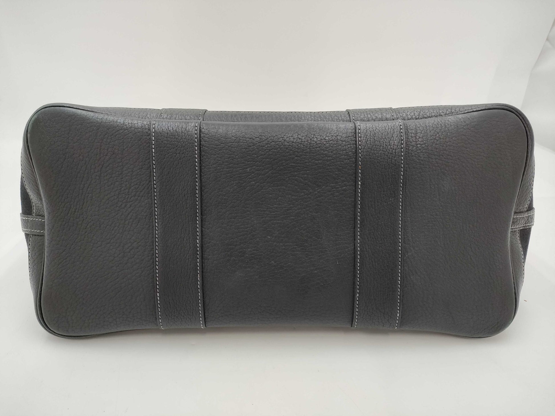 HERMES Garden Party Toile Officier Tote Bag in Black with Sterling Silver Hardware and I Stamp