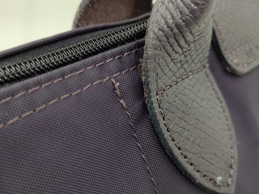 LONG CHAMP Nylon Tote Purple Tote Bag