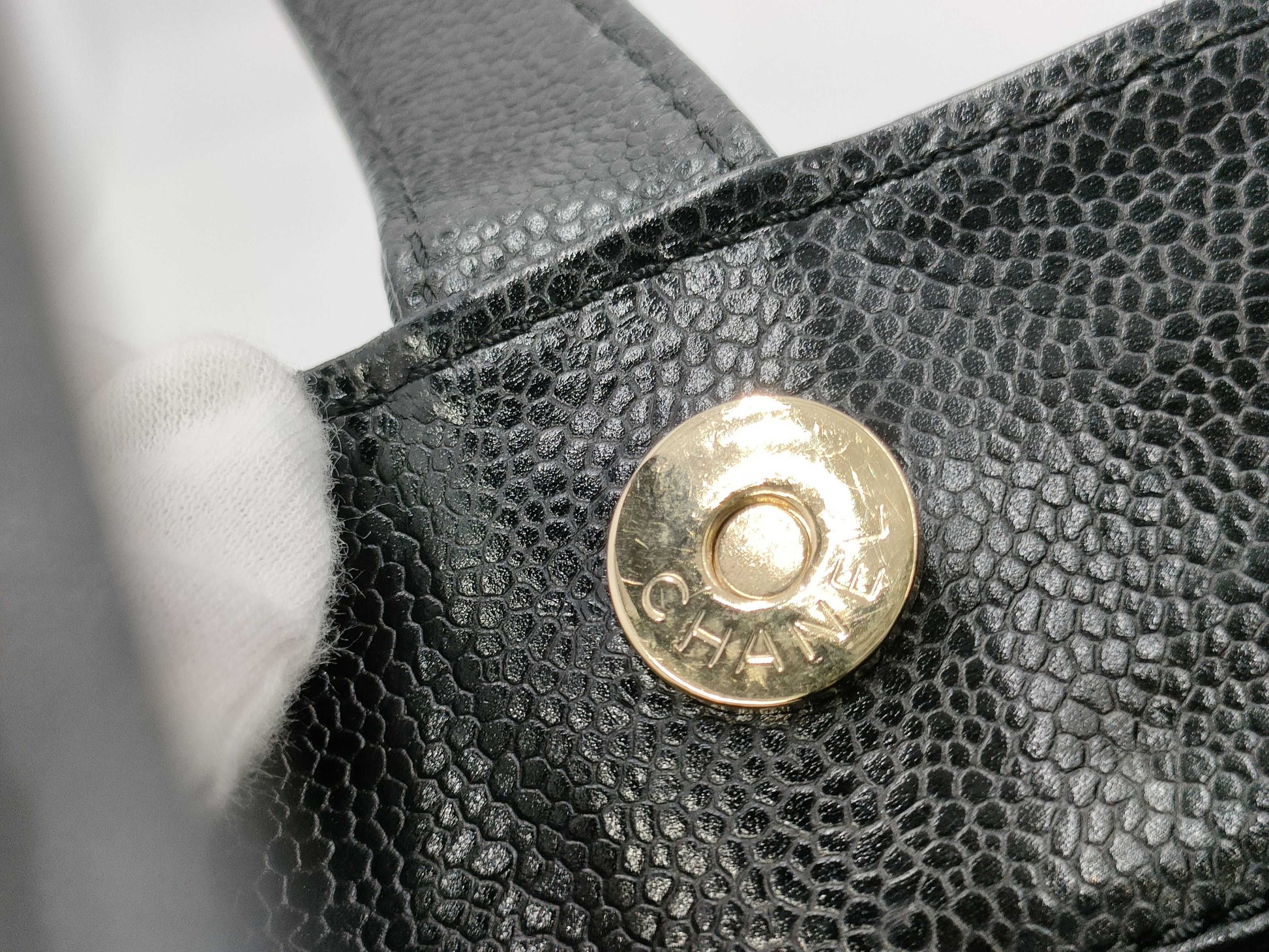 CHANEL Caviar Skin Coco Mark Tote Bag / No. 7 Tote Bag