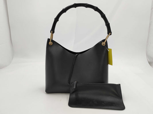 GUCCI Bamboo Semi-Shoulder Leather 001 1998 1883 Shoulder Bag