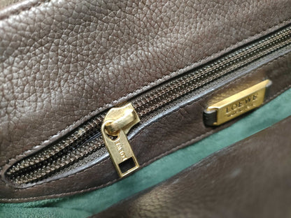 LOEWE Leather One-Shoulder Logo Shoulder Bag