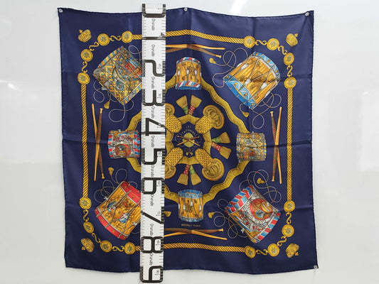 HERMES Carre Carre les tambours scarf