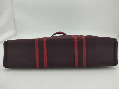 HERMES Foul Tote MM Tote Bag Red x Brown Tote Bag