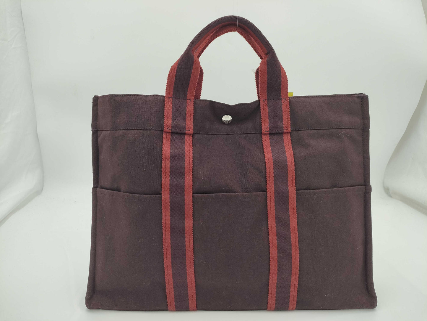 HERMES Foul Tote MM Tote Bag Red x Brown Tote Bag