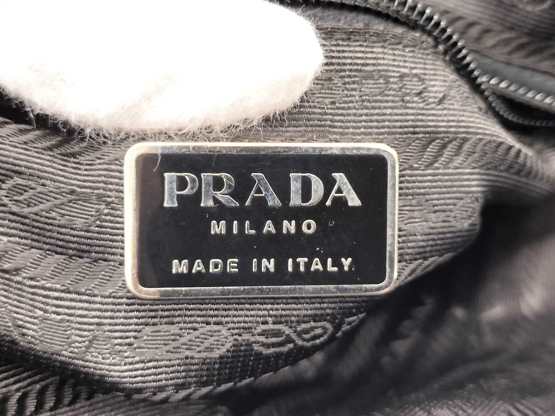 PRADA nylon tote bag, leather black tote bag