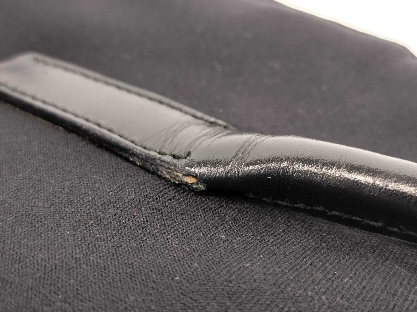 PRADA nylon tote bag, leather black tote bag