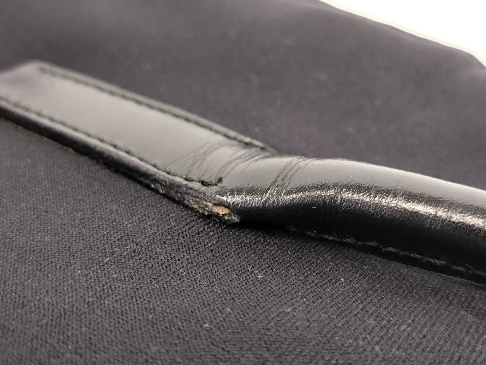PRADA nylon tote bag, leather black tote bag