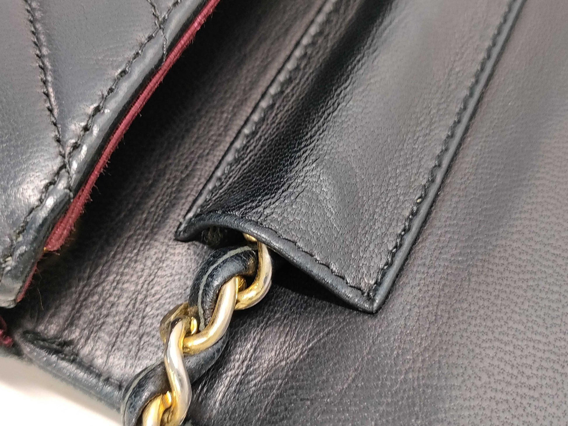 CHANEL Lambskin Mademoiselle/Push Lock/Chain Shoulder Bag